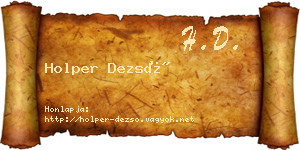 Holper Dezső névjegykártya