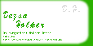 dezso holper business card